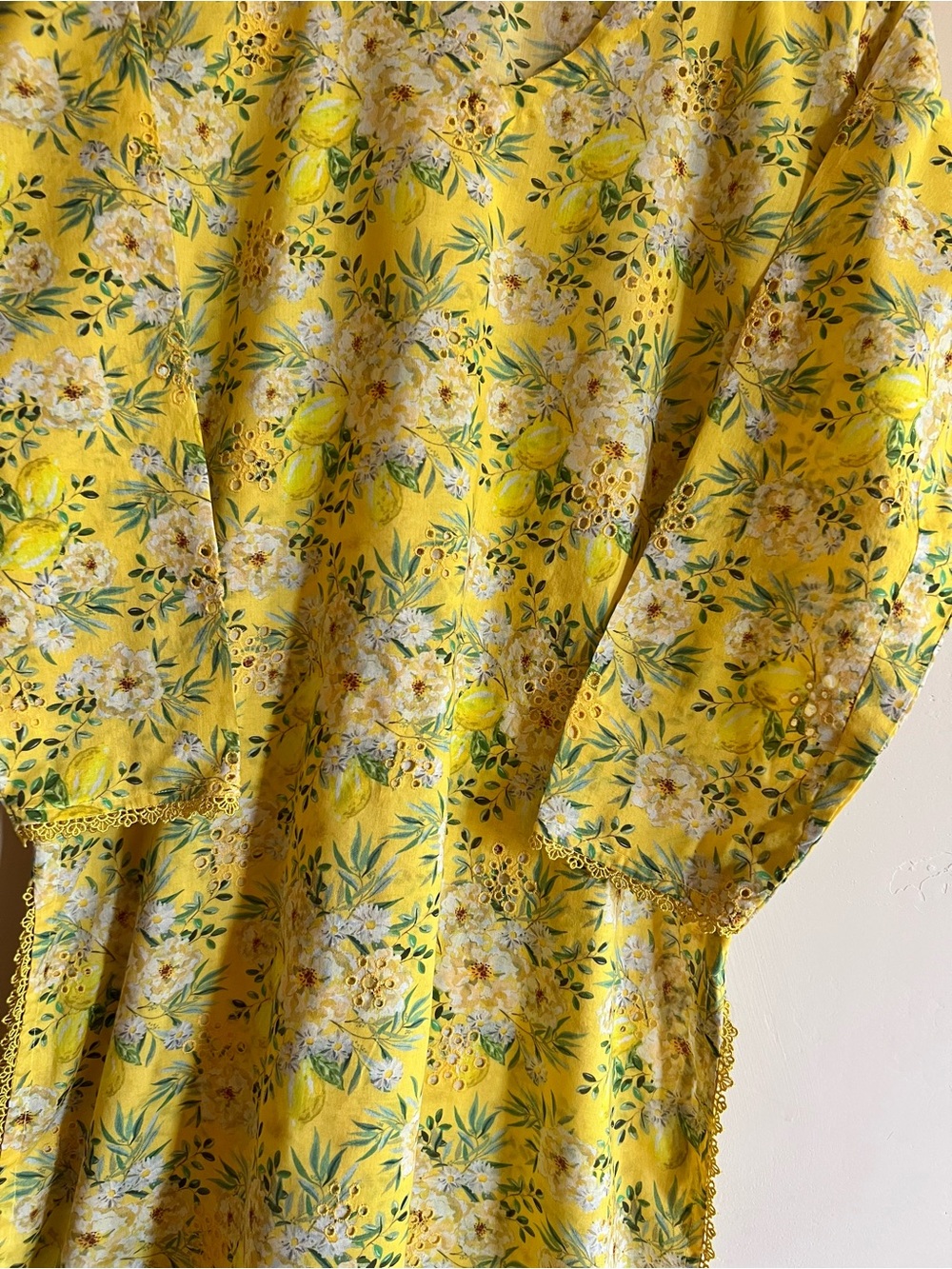 Yellow Floral Indian Pakistani lawn cotton dress brand Bareeze - Picture 2 of 11